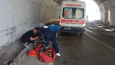 Tünelde motosiklet kazası: 1 yaralı