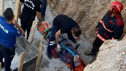 Dengesini kaybederek inşaat alanına düşen şahıs kurtarıldı