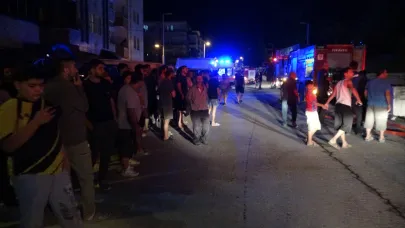 Şantiyedeki yangın mahalleliyi sokağa döktü