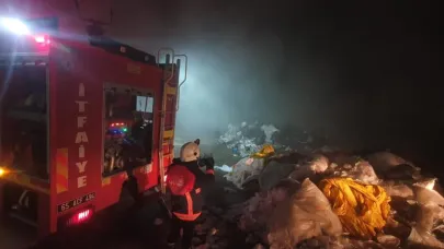 Çöp toplama merkezinde yangın