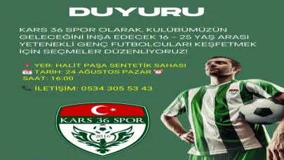 Kars 36 Spor geleceğin yıldızlarını arıyor!