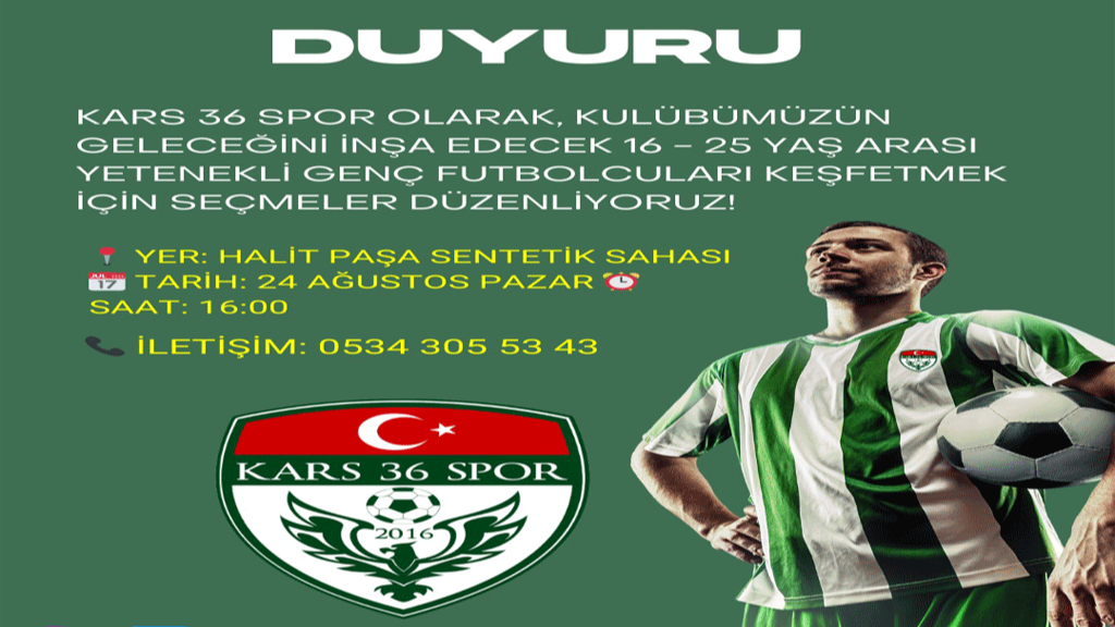 Kars 36 Spor geleceğin yıldızlarını arıyor!