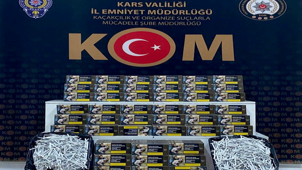 Kars’ta 30.000 adet doldurulmuş makaron ele geçirildi