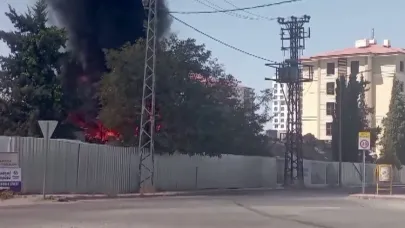 Şantiyede korkutan yangın