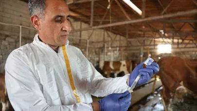 Kars’ta Tarım Orman Müdürü Aydın kolları sıvadı, büyükbaş hayvanları aşıladı