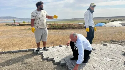 Akyaka’da köy içi yolları modernleşiyor