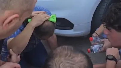 Kafasına inşaattan tuğla düştü
