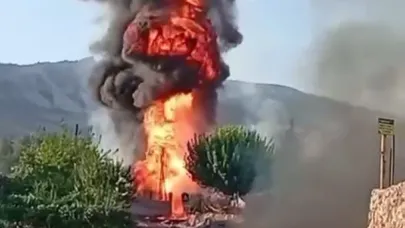 Petrol borusu alev aldı