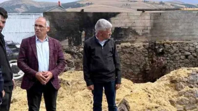 Sarıkamış’ta evi yanan aile mağdur oldu