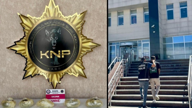 605,54 gram skunk maddesi ile otobüste yakalandı