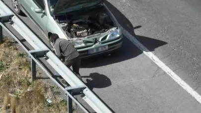 Ehliyetsiz sürücü drone marifetiyle yakalandı
