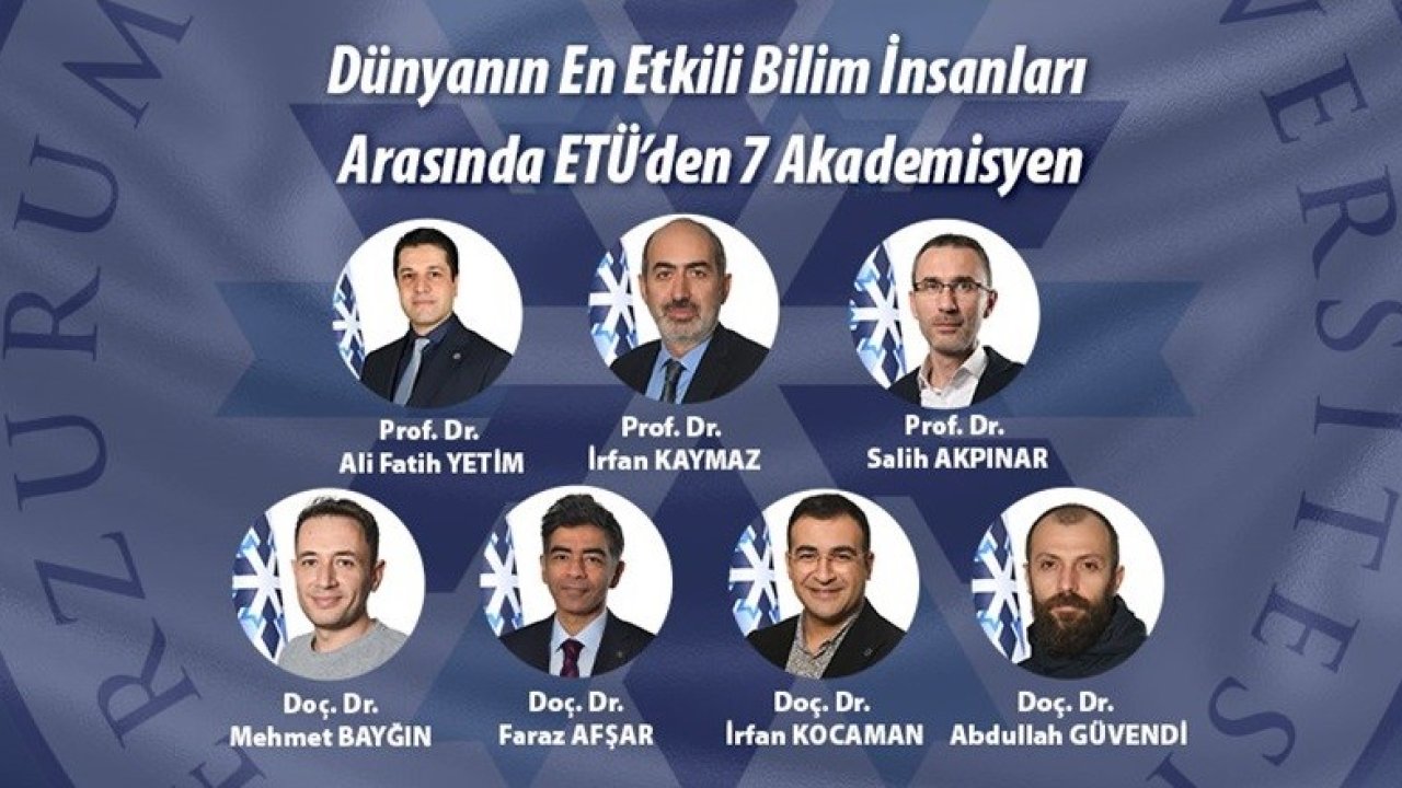 ETÜ’den 7 akademisyen dünyanın en etkili bilim insanları arasında yer aldı