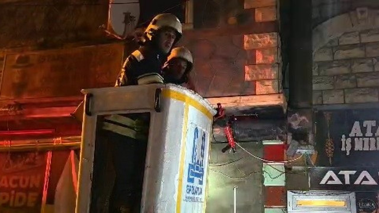 İş merkezinde çıkan yangın panik yarattı