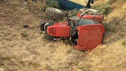 Seyir halindeki raktör devrildi