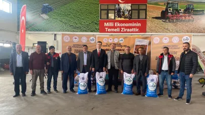 200 ton sertifikalı buğday tohumu çiftçilere dağıtıldı