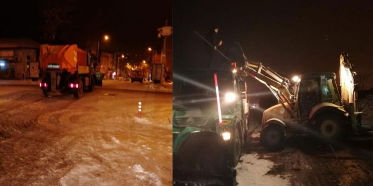 Kars’ta tuzlama ve kumlama çalışması