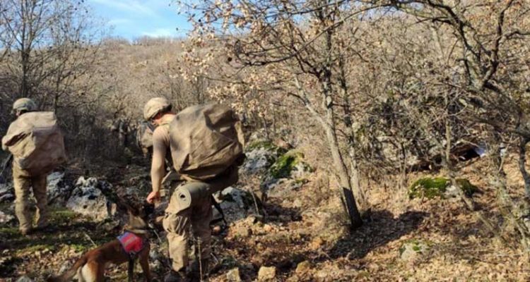 Teröristlere ait sığınak, barınak ve mevziler yerle bir edildi