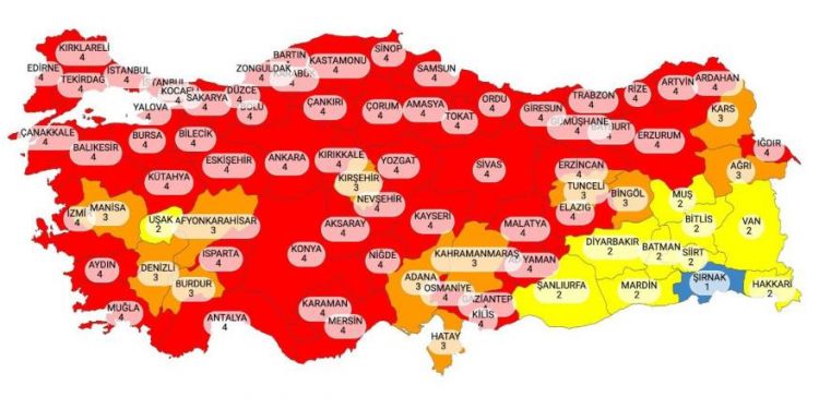 Kars "Sarı"dan "Turuncu"ya yükseldi