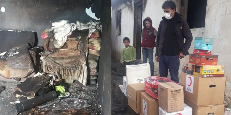 Evi yanan vatandaşa Kızılay’dan yardım eli