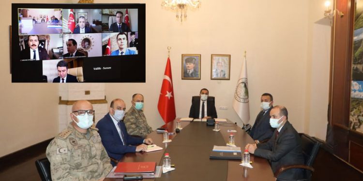 Kars’ta video konferansla genel asayiş toplantısı yapıldı