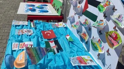 80. Yıl Cumhuriyet Anaokulu’ndan Gazze’ye destek sergisi