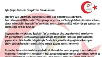 Iğdır'da gazetecilerin gözaltına alınmasına tepki