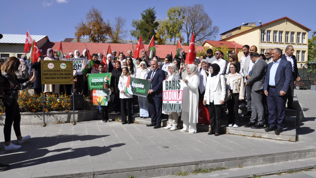 Kars’ta Gazze için sessiz çığlıklar atıldı