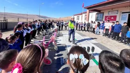 Selim'de öğrencilere trafik eğitimi verildi