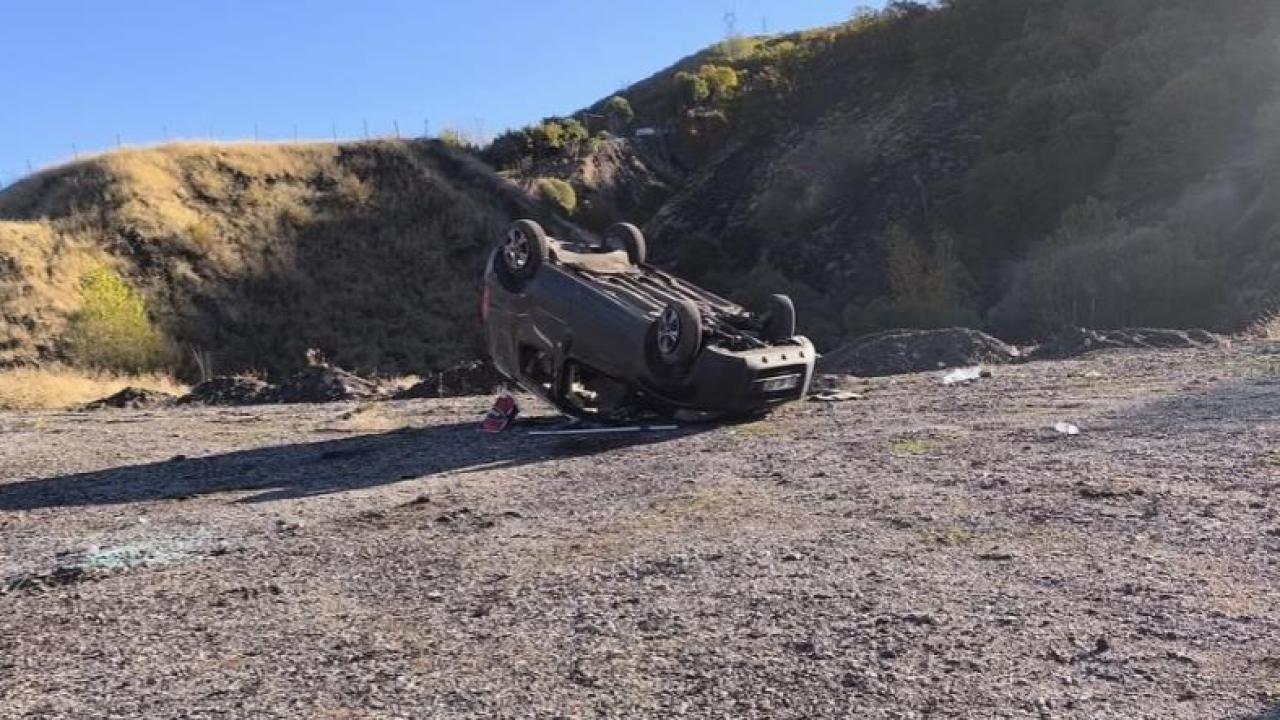 Takla atan araçtaki 5 kişi yaralandı