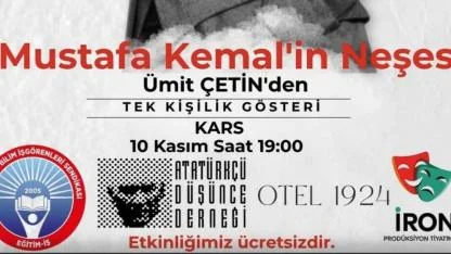 Kars’ta tek kişilik gösteri: Mustafa Kemal’in neşesi