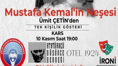 Kars’ta tek kişilik gösteri: Mustafa Kemal’in neşesi