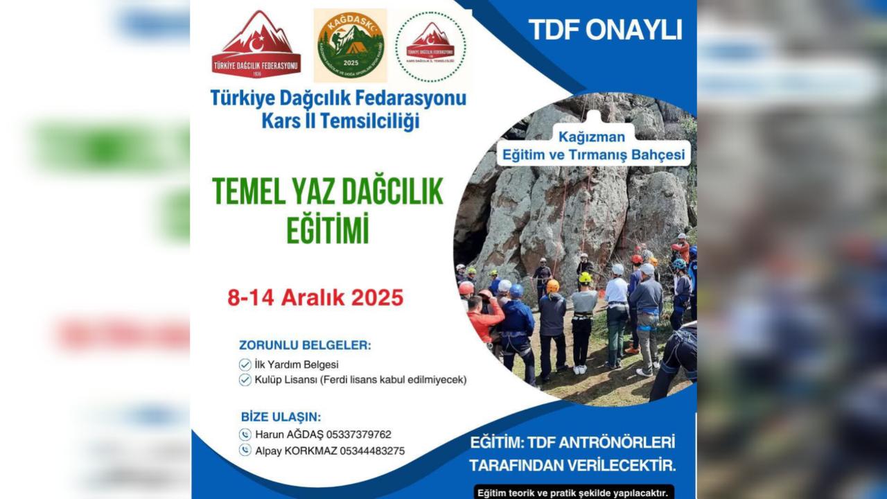 Temel yaz dağcılık eğitimi başvuruları başladı