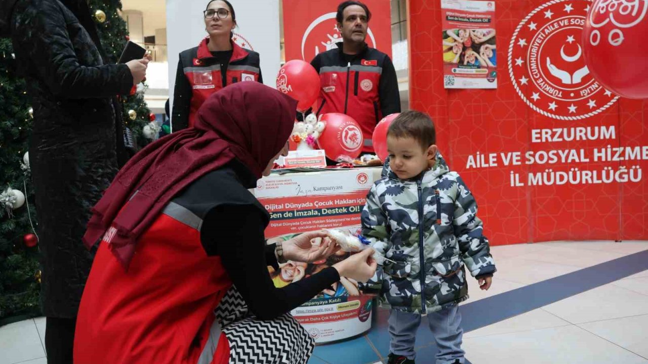 Dijital dünyada çocuk haklarına destek için Erzurum’da imza kampanyası