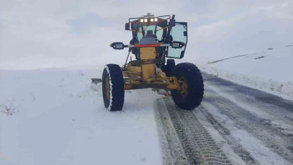 Eleşkirt’te kar yağışı sonrası kapanan köy yolları ulaşıma açıldı