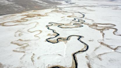 Göle Ovası'ndaki menderesler havadan görüntülendi