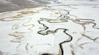 Göle Ovası'ndaki menderesler havadan görüntülendi
