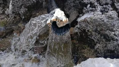 Ilgar Dağı Geçidi’nde su borusu patladı