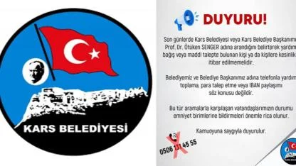 Kars Belediyesinden önemli uyarı!
