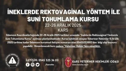 Kars’ta veteriner hekimlere yönelik suni tohumla kursu