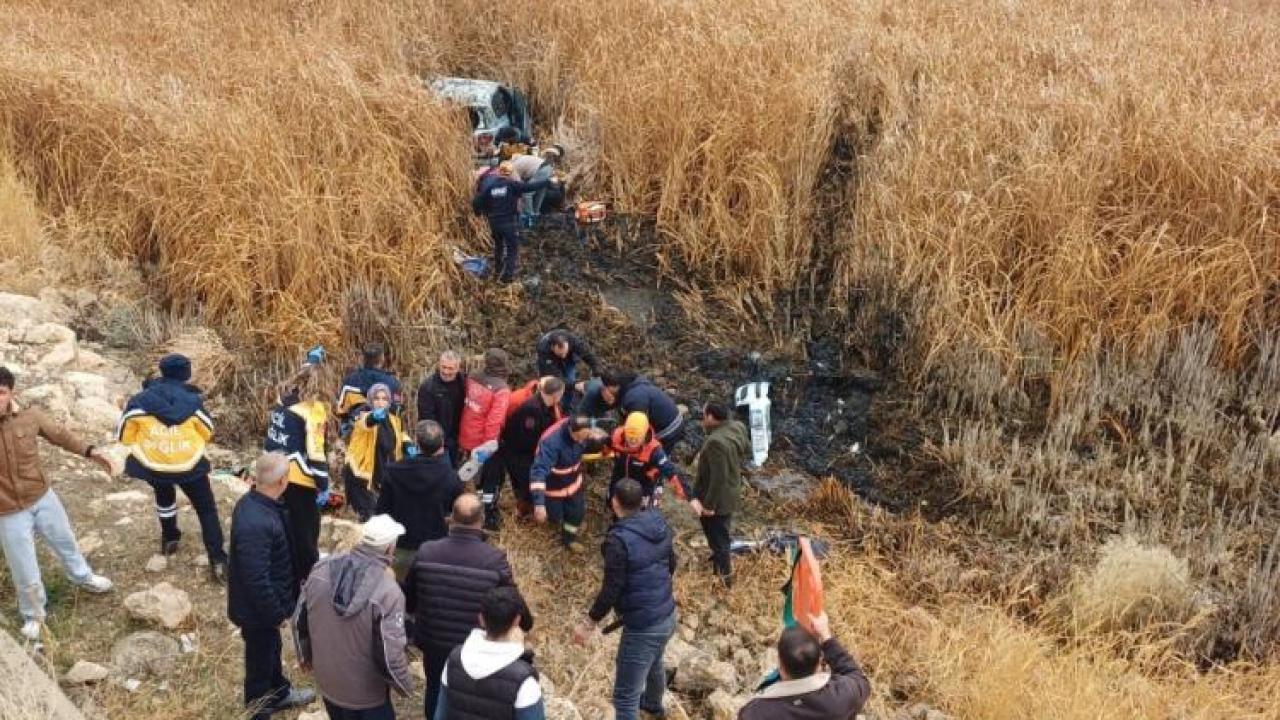 Kontrolden çıkan araç bataklığa uçtu