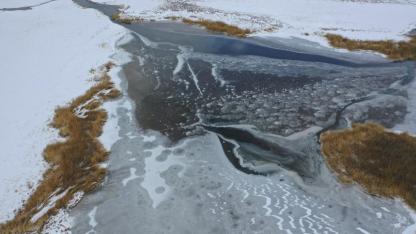 Lavaş Gölü buz tuttu