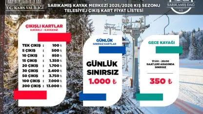Sarıkamış Kayak Merkezi’nde sezonu fiyatları açıklandı