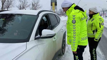 Kış şartlarına yönelik trafik denetimleri sürüyor