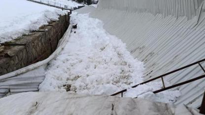 Ahır tavanı çöktü, 1 hayvan telef oldu
