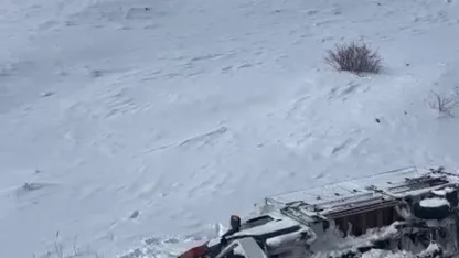 Çekici taşıdığı araç ile şarampole devrildi