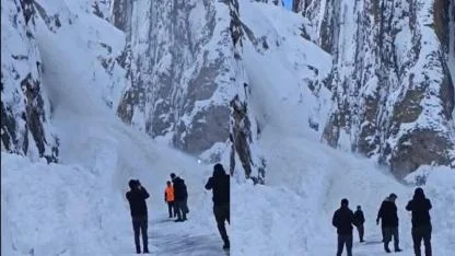 Çığın düşme anı görüntülendi