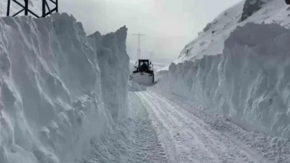 Eleşkirt’te çığ düşen Hayrangöl Köyü yolu ulaşıma açıldı