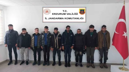 Erzurum'da 7 düzensiz göçmen yakalandı