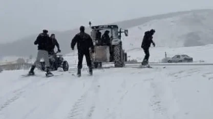 Kar yağışı sonra eğlenceli anlar