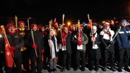 Kars'ta Sarıkamış şehitleri anısına meşaleli yürüyüş